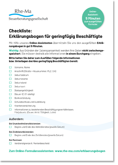 Erklärungsbogen - Checkliste als PDF herunterladen Erklärungsbogen - Checkliste als PDF herunterladen